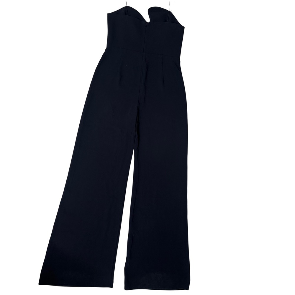 Amanda Uprichard strapless puzzle jumpsuit black elegant formal wide leg Large - Picture 8 of 14